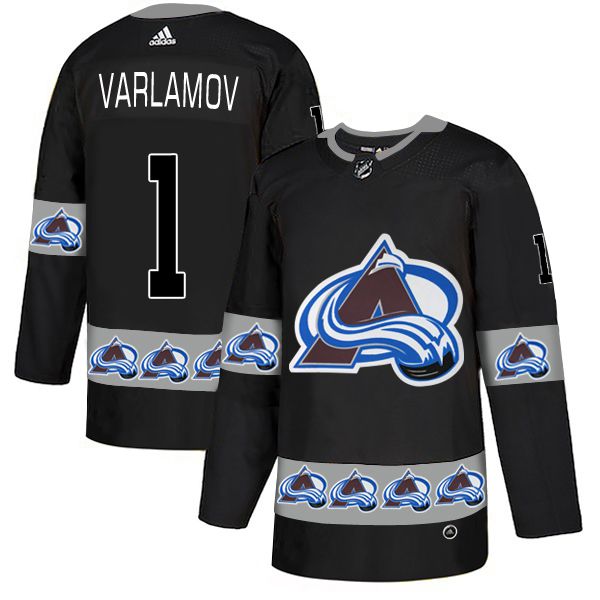 Men Colorado Avalanche #1 Varlamov Black Adidas Fashion NHL Jersey
